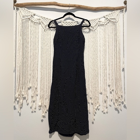 Dresses & Skirts - Vintage Midnight Blue Polka Dot Pencil Dress Sz S
